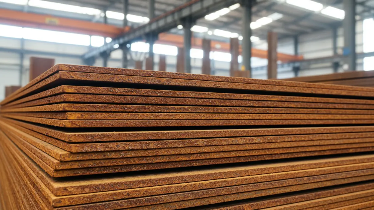 Corten çeliğin doğal patina ve pas yüzeyi