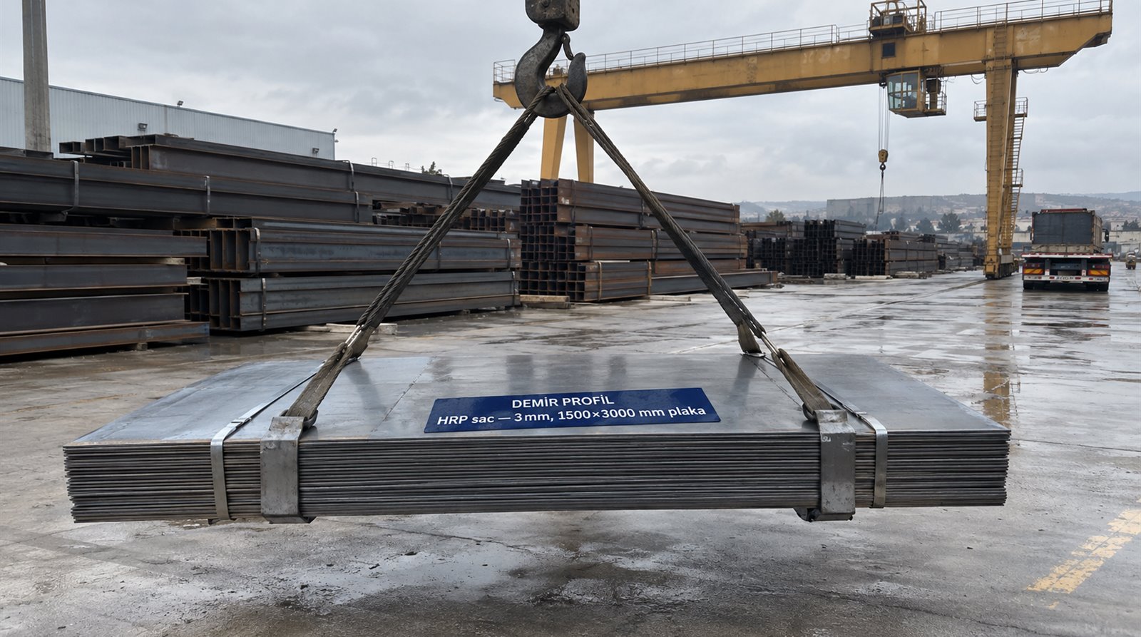 HRP sac 3 mm, 1500×3000 mm plaka, açık saha profil stoğunda